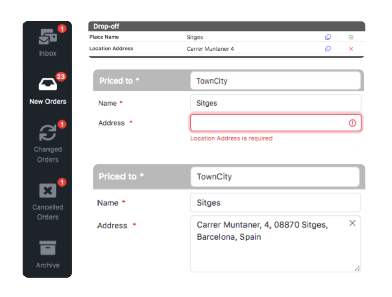 RideInbox changes, cancellations & validation